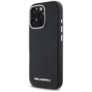 Karl Lagerfeld nakładka Hardcase MagSafe FW Saffiano Metal Logo do iPhone 16 Pro 6,3" Czarna