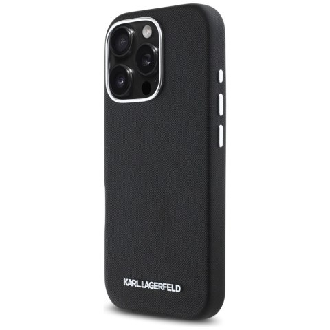 Karl Lagerfeld nakładka Hardcase MagSafe FW Saffiano Metal Logo do iPhone 16 Pro 6,3" Czarna
