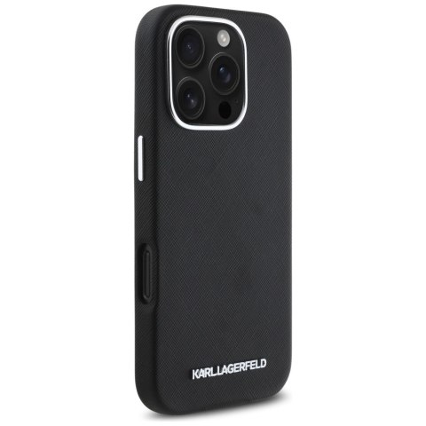 Karl Lagerfeld nakładka Hardcase MagSafe FW Saffiano Metal Logo do iPhone 16 Pro 6,3" Czarna