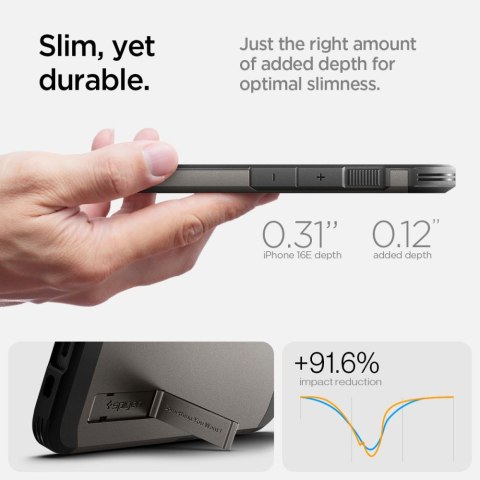 Spigen nakładka Tough Armor Mag MagSafe do iPhone 16E Gunmetal