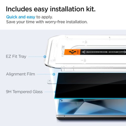 Spigen szkło hartowane Glas.TR „EZ Fit" 2-Pack do Samsung Galaxy S24 Ultra Privacy