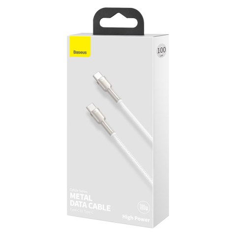 Baseus kabel Cafule Metal PD USB-C - USB-C 1,0 m biały 100W