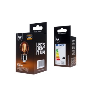 Żarówka LED Filament E27 G45 4W 230V 2200K 400lm COG złota Forever Light