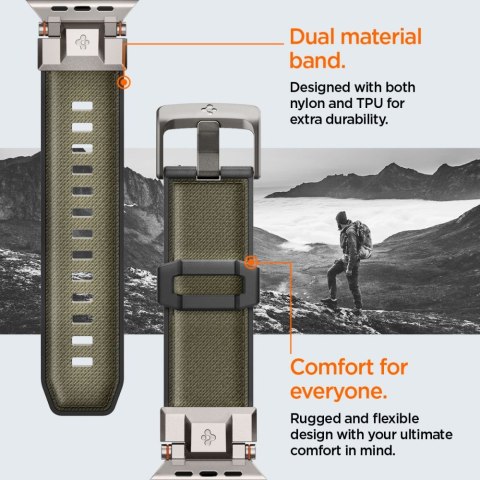 Spigen Pasek DuraPro Armor do Apple Watch 6 / 7 / 8 / 9 / 10 / SE / Ultra 1 / 2 (44 / 45 / 46 / 49mm) Wojskowa Zieleń