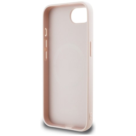 Guess Nakładka HC MagSafe 4G PU Script Logo do iPhone 16e Różowa