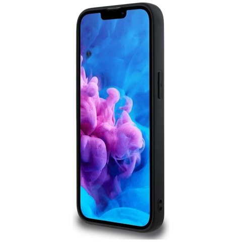 Guess Nakładka HC MagSafe Grained PU Triangle Logo do iPhone 16e Czarna