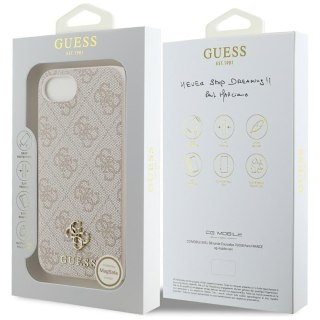 Guess Nakładka HC MagSafe PU 4G Small 4G and Classic do iPhone 16e Różowa