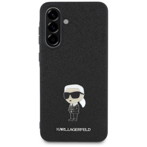 Karl Lagerfeld Nakładka HC Ikonik Fixed Glitter Ikonik Logo Metal Pin do Samsung Galaxy A36 Czarna