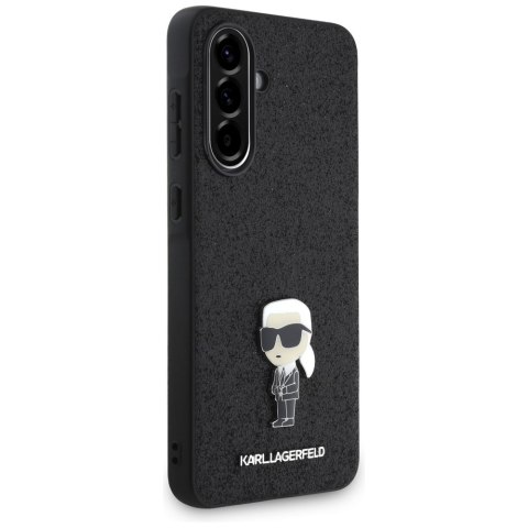 Karl Lagerfeld Nakładka HC Ikonik Fixed Glitter Ikonik Logo Metal Pin do Samsung Galaxy A36 Czarna