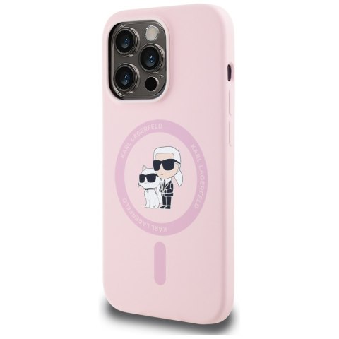 Karl Lagerfeld Nakładka HC MagSafe Silicone KC Body Ring do iPhone 14 Pro Max Różowa