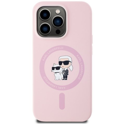 Karl Lagerfeld Nakładka HC MagSafe Silicone KC Body Ring do iPhone 14 Pro Max Różowa