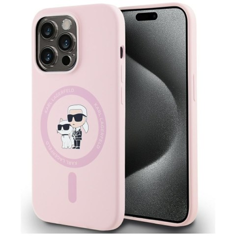 Karl Lagerfeld Nakładka HC MagSafe Silicone KC Body Ring do iPhone 14 Pro Różowa