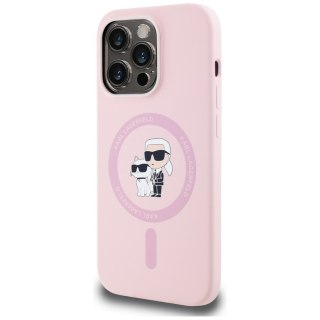 Karl Lagerfeld Nakładka HC MagSafe Silicone KC Body Ring do iPhone 14 Pro Różowa
