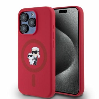 Karl Lagerfeld Nakładka HC MagSafe Silicone KC Body Ring do iPhone 15 Pro Czerwona