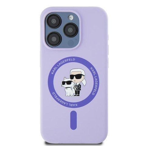 Karl Lagerfeld Nakładka HC MagSafe Silicone KC Body Ring do iPhone 15 Pro Fioletowa