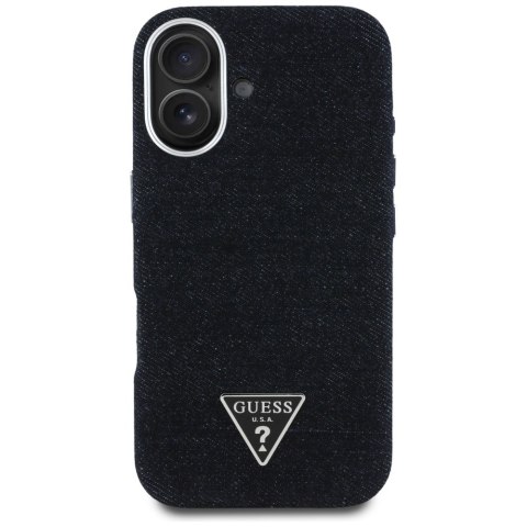 Guess Nakładka HC MagSafe FW Denim Triangle Logo do iPhone 16 Czarna