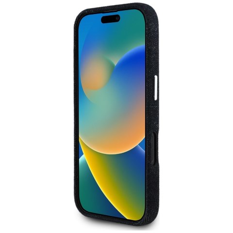 Guess Nakładka HC MagSafe FW Denim Triangle Logo do iPhone 16 Czarna