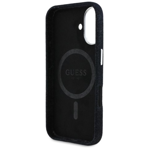 Guess Nakładka HC MagSafe FW Denim Triangle Logo do iPhone 16 Czarna