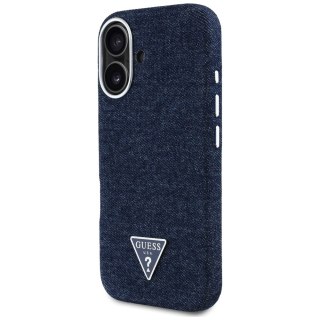 Guess Nakładka HC MagSafe FW Denim Triangle Logo do iPhone 16 Niebieska