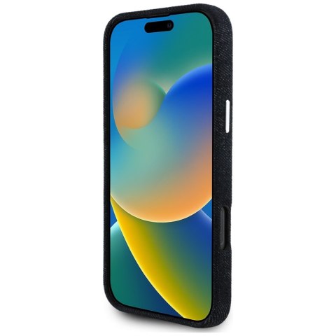 Guess Nakładka HC MagSafe FW Denim Triangle Logo do iPhone 16 Pro Czarna