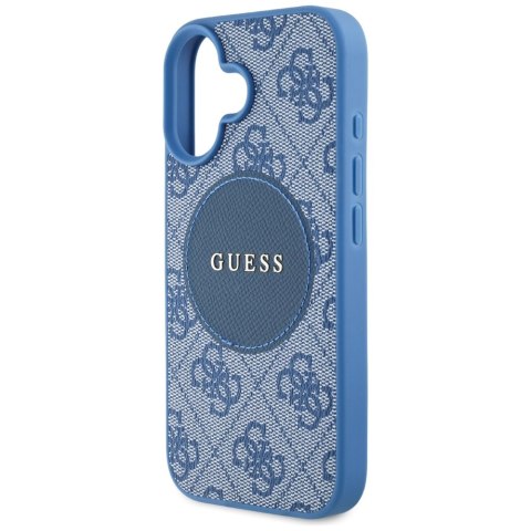 Guess Nakładka HC MagSafe PU 4G Circle with Classic Logo do iPhone 16 Niebieska