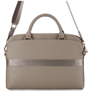 Guess torba Computer Bag Grained PU Zipper Pocket & Triangle Logo do laptopa 15" brązowa