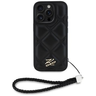 Karl Lagerfeld Nakładka HC Quilted PU Initial Logo & Chain Strap do iPhone 16 Pro Czarna
