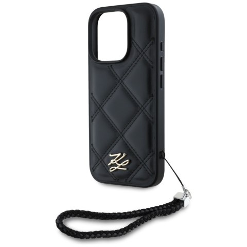 Karl Lagerfeld Nakładka HC Quilted PU Initial Logo & Chain Strap do iPhone 16 Pro Max Czarna