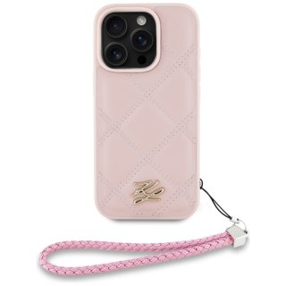 Karl Lagerfeld Nakładka HC Quilted PU Initial Logo & Chain Strap do iPhone 16 Pro Max Różowa