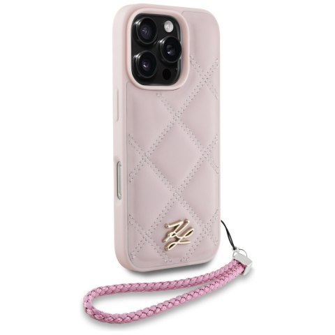 Karl Lagerfeld Nakładka HC Quilted PU Initial Logo & Chain Strap do iPhone 16 Pro Max Różowa