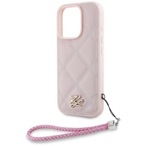 Karl Lagerfeld Nakładka HC Quilted PU Initial Logo & Chain Strap do iPhone 16 Pro Max Różowa