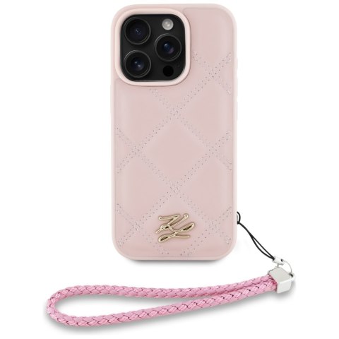 Karl Lagerfeld Nakładka HC Quilted PU Initial Logo & Chain Strap do iPhone 16 Pro Różowa