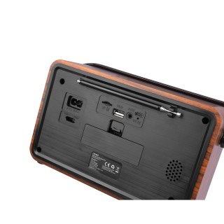 LTC przenośne radio retro RABA, pilot, Bluetooth, FM, USB, SD, AUX, brązowe