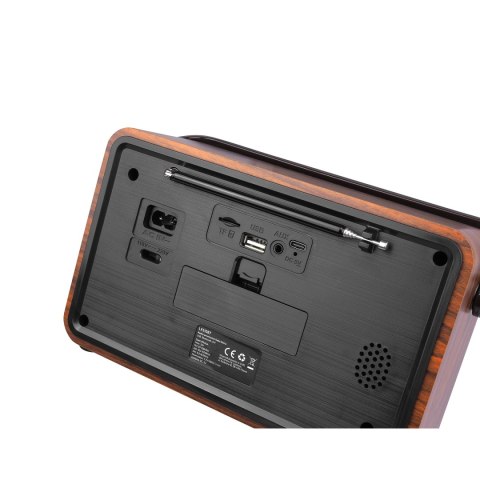 LTC przenośne radio retro RABA, pilot, Bluetooth, FM, USB, SD, AUX, brązowe