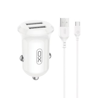 XO ładowarka samochodowa CC67 12W 2x USB czarna + kabel USB - USB-C