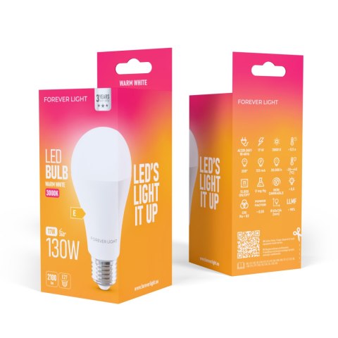 Forever Light Żarówka LED E27 A65 17W 2100lm 3000K klasa E