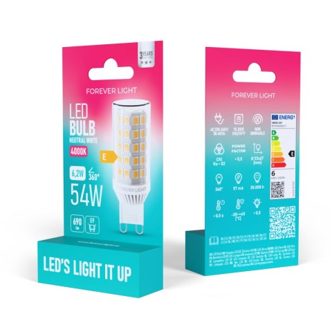 Forever Light Żarówka LED G9 6.2W 690lm 4000K ceramiczna klasa E