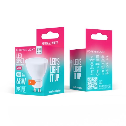 Forever Light Żarówka LED GU10 9.5W 920lm 4000K klasa F