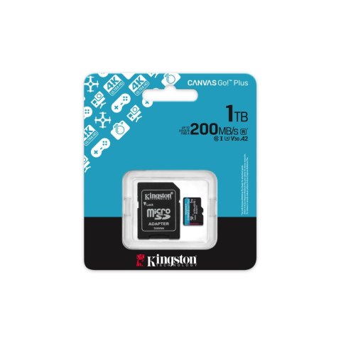 Kingston karta pamięci 1TB microSDXC Canvas Go Plus Gen4 200MB/s A2 U3 V30 + adapter