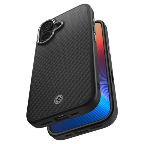 Spigen nakładka Enzo Aramid "T" Mag Magsafe do iPhone 17 czarna/srebrna