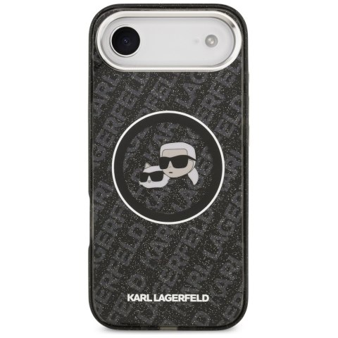 Karl Lagerfeld nakładka Magsafe IML glitter case metal camera frame and buttons Karl and Choupette heads on KL repeated logo do 