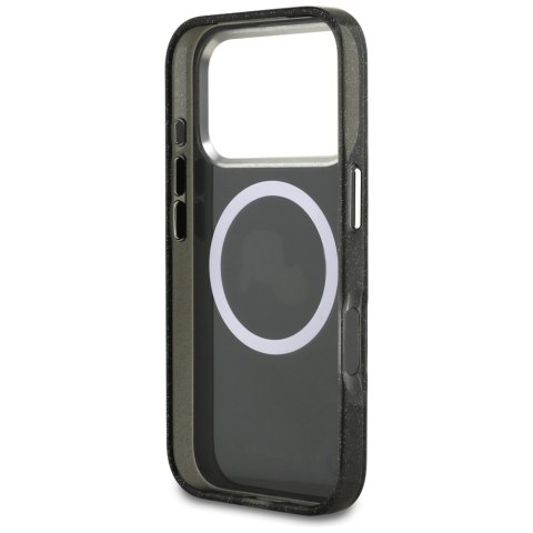 Karl Lagerfeld nakładka Magsafe IML glitter case metal camera frame and buttons Karl and Choupette heads on KL repeated logo do 