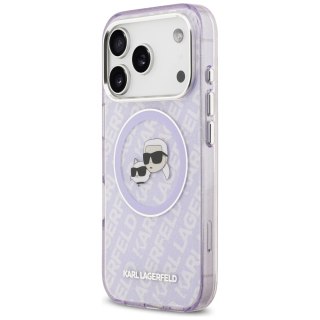 Karl Lagerfeld nakładka Magsafe IML glitter case metal camera frame and buttons Karl and Choupette heads on KL repeated logo do 