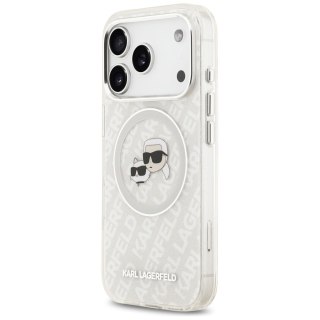 Karl Lagerfeld nakładka Magsafe IML glitter case metal camera frame and buttons Karl and Choupette heads on KL repeated logo do 