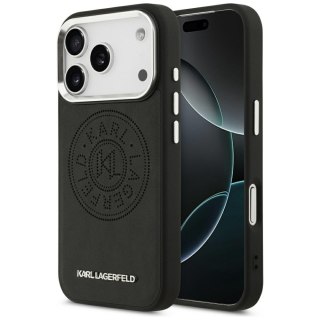 Karl Lagerfeld nakładka Magsafe PU case with Karl round point logo metal camera buttons and logo do iPhone 17 Pro Max czarna