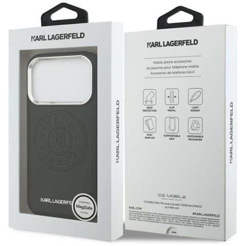 Karl Lagerfeld nakładka Magsafe PU case with Karl round point logo metal camera buttons and logo do iPhone 17 Pro Max czarna