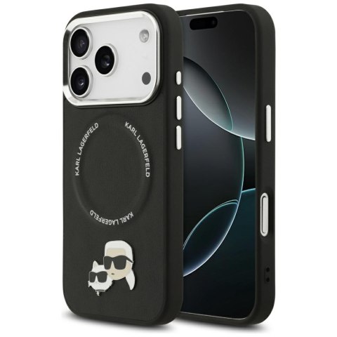 Karl Lagerfeld nakładka Magsafe PU case with Karl&Choupette heads pins logo and metal camera buttons do iPhone 17 Pro Max czarna
