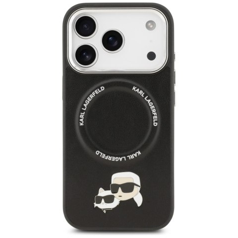 Karl Lagerfeld nakładka Magsafe PU case with Karl&Choupette heads pins logo and metal camera buttons do iPhone 17 Pro Max czarna