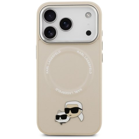 Karl Lagerfeld nakładka Magsafe PU case with Karl&Choupette heads pins logo and metal camera buttons do iPhone 17 Pro Max szara