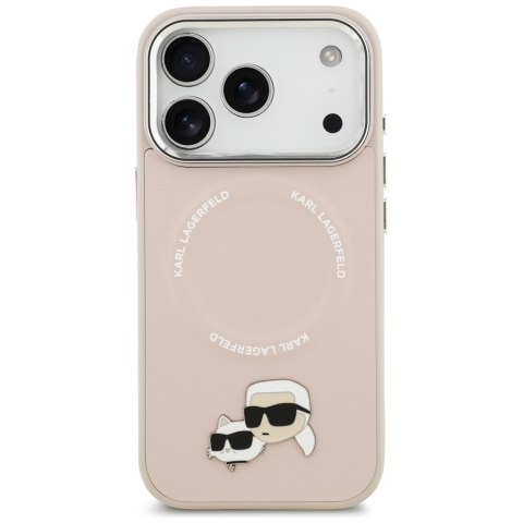 Karl Lagerfeld nakładka Magsafe PU case with Karl&Choupette heads pins logo and metal camera buttons do iPhone 17 Pro beżowa